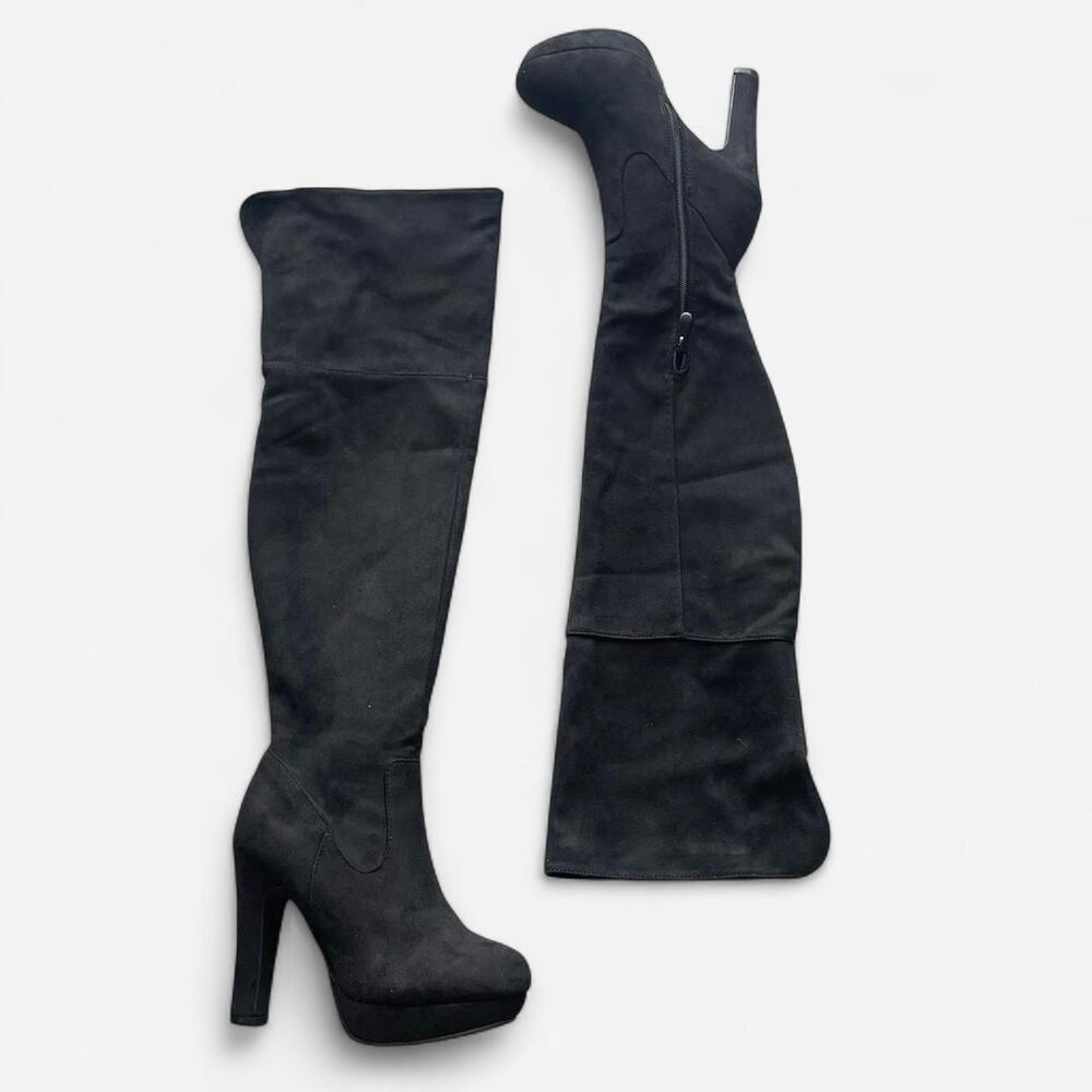 Suede-Style Platform Over the Knee‎ Boots